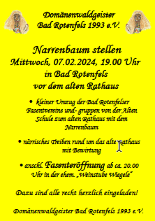 Plakat Narrenbaum stellen 2024kl